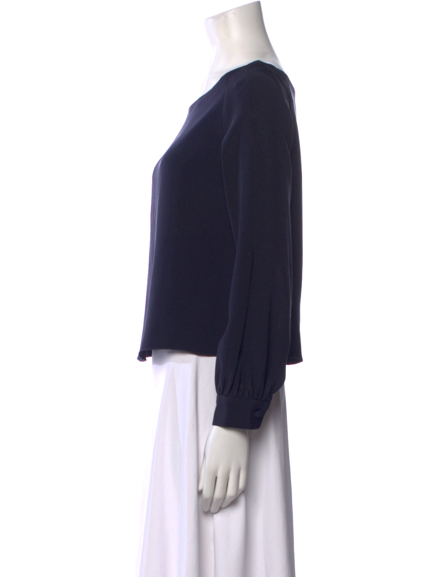 Hellessy Silk Bateau Neckline Crop Top