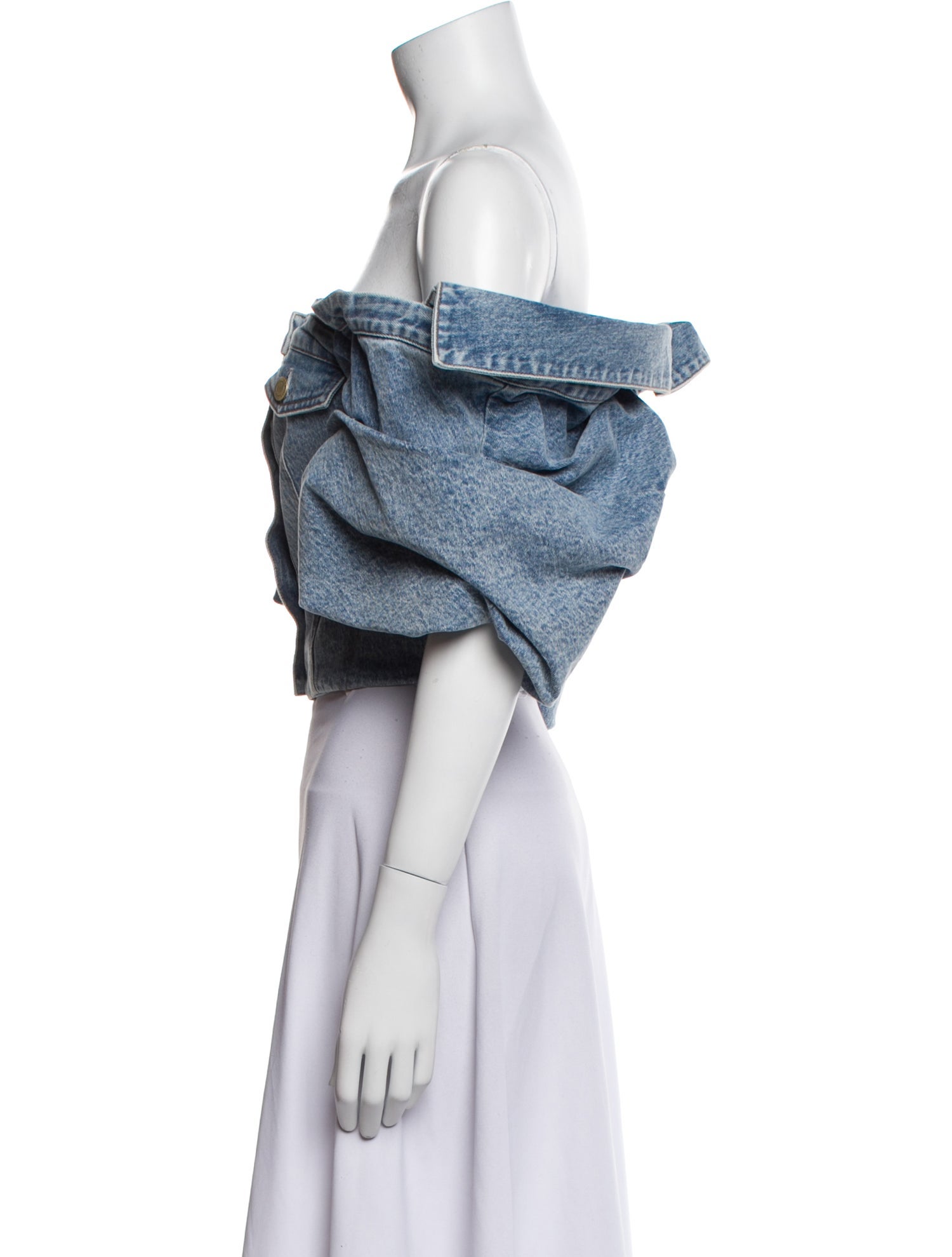 Hellessy Printed Off-The-Shoulder Crop Top