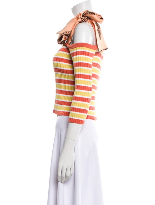 Hellessy Striped Off-The-Shoulder Crop Top