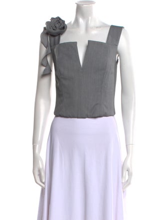 Hellessy Square Neckline Sleeveless Crop Top