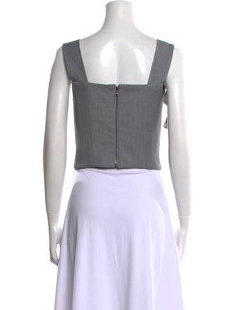 Hellessy Square Neckline Sleeveless Crop Top