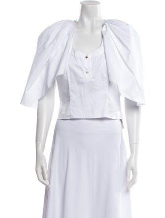 Hellessy Scoop Neck Short Sleeve Crop Top