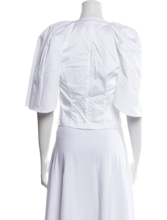 Hellessy Scoop Neck Short Sleeve Crop Top