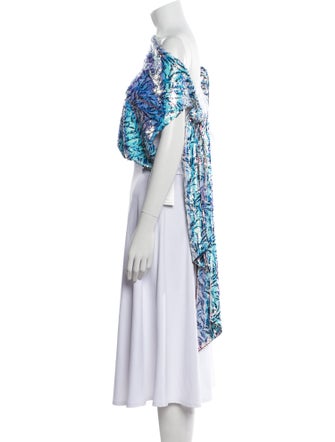 Hellessy Printed One-Shoulder Crop Top