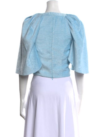 Hellessy Scoop Neck Short Sleeve Crop Top