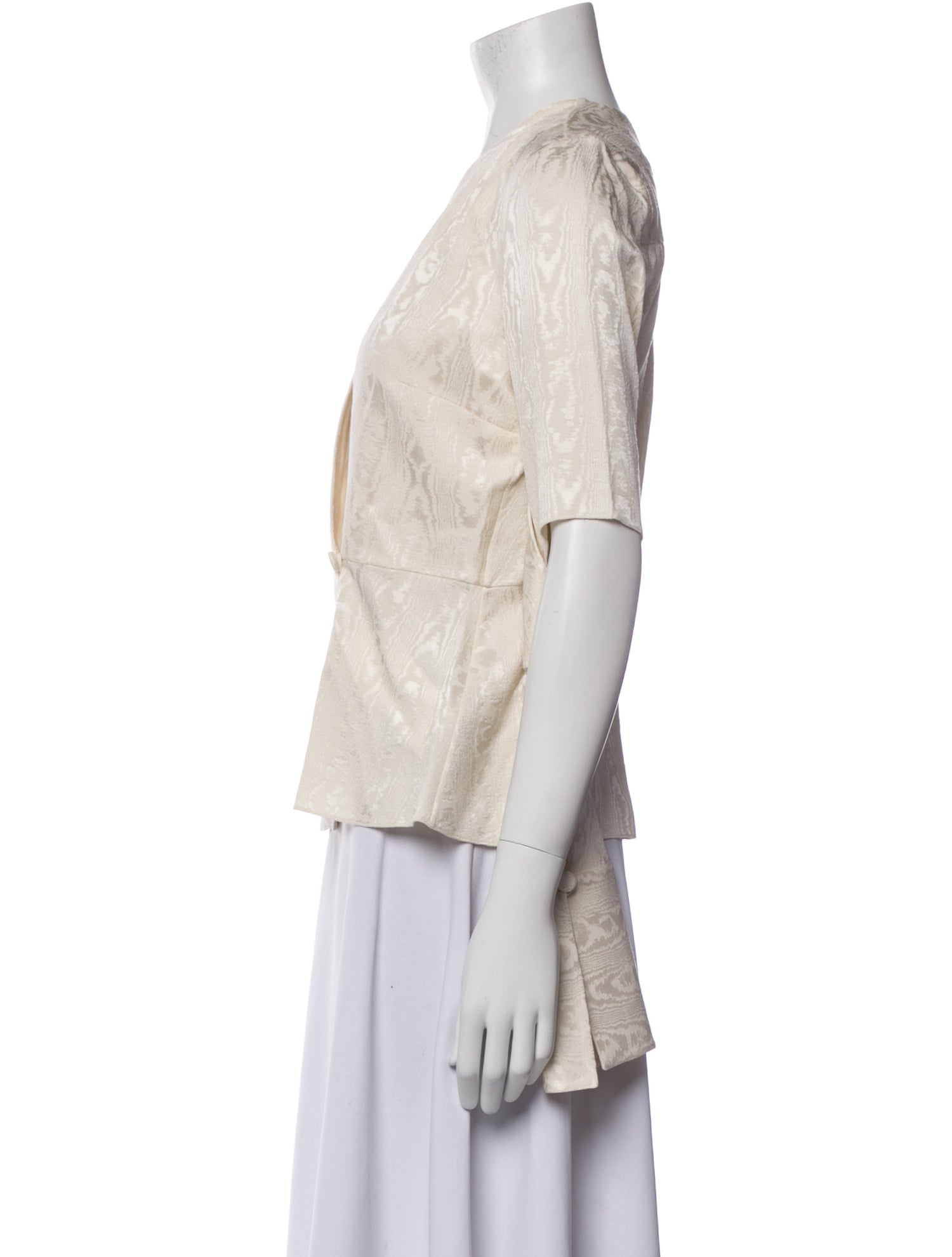 Hellessy V-Neck Three-Quarter Sleeve Blouse