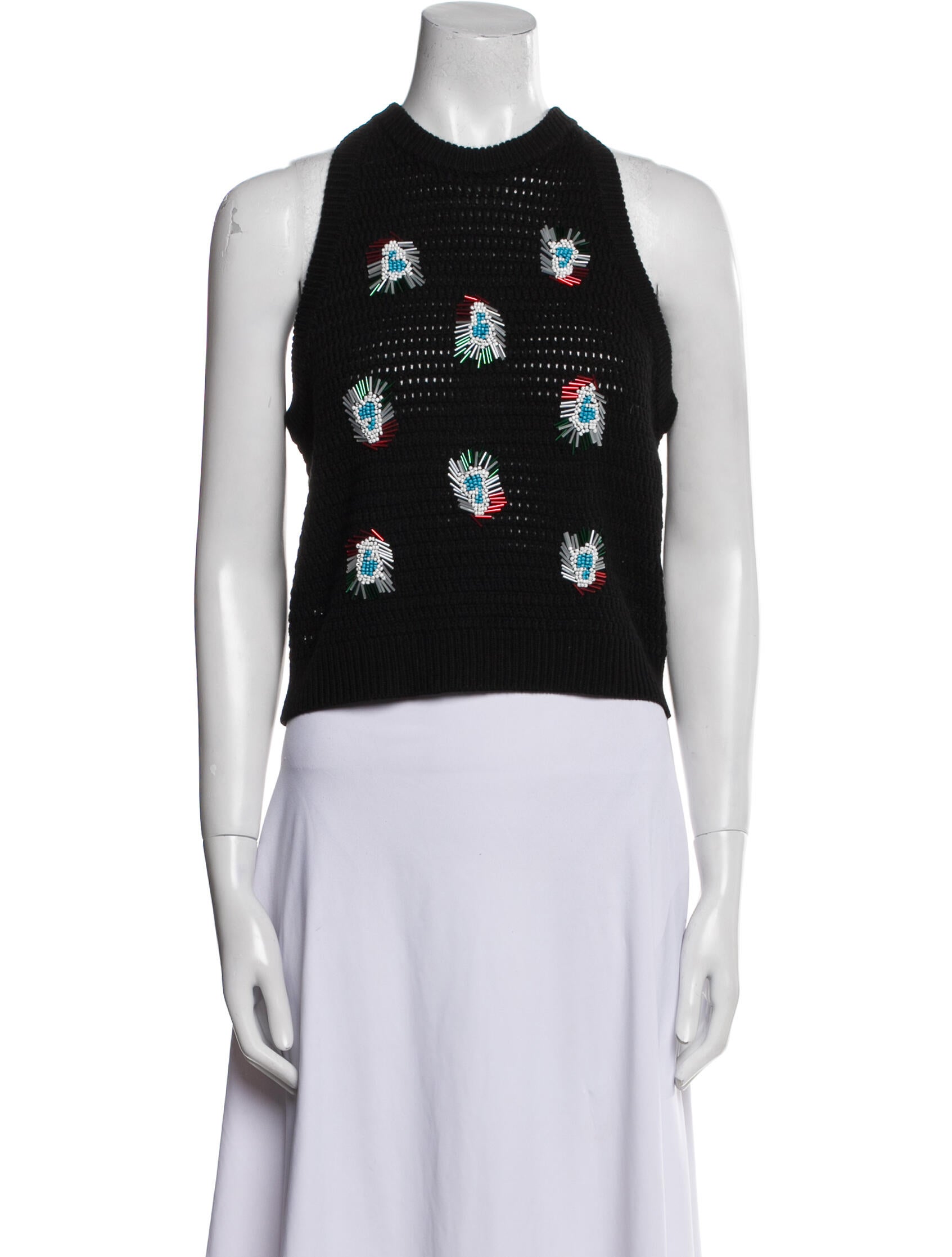 Hellessy Printed Crew Neck Crop Top