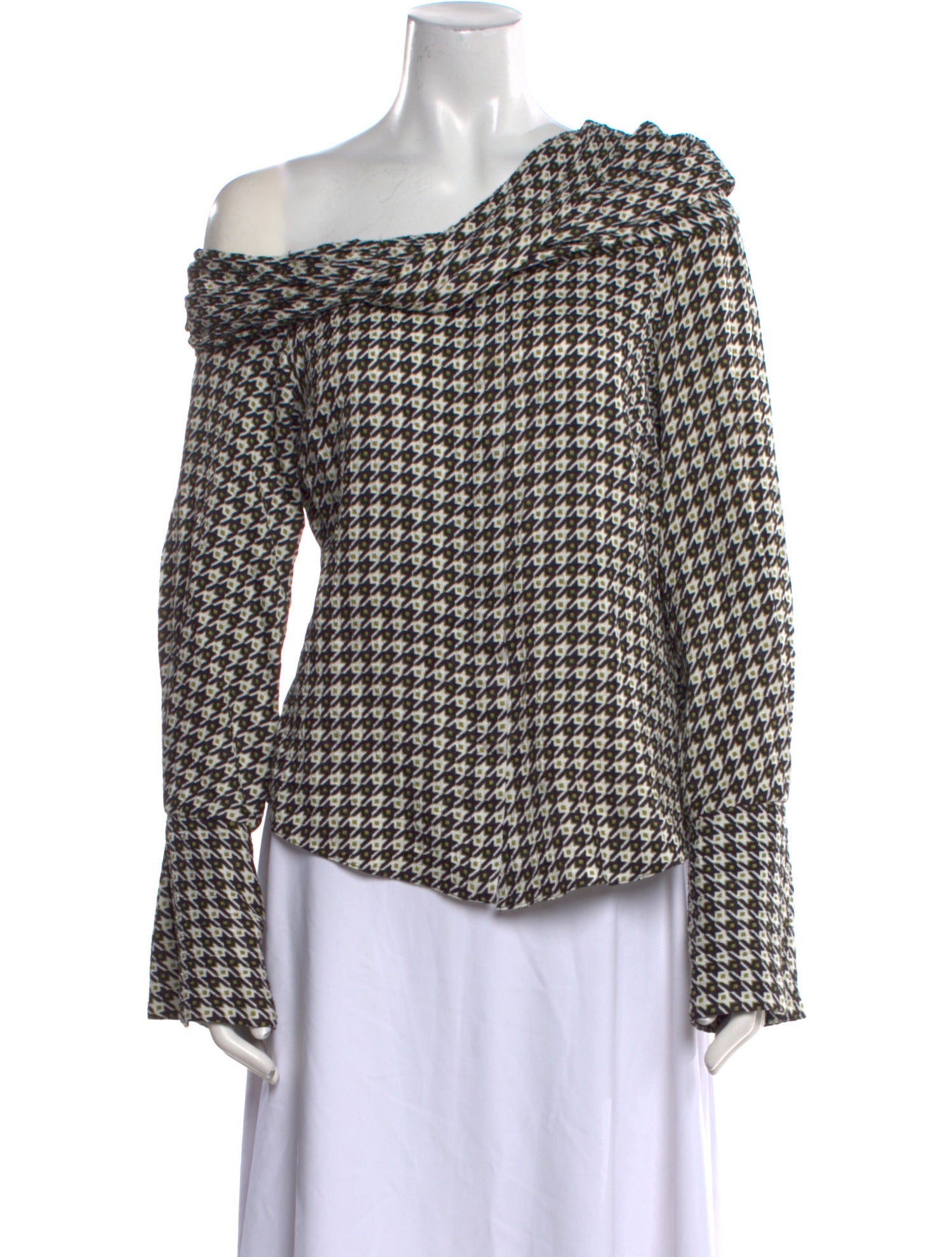 Hellessy Printed Cowl Neck Blouse