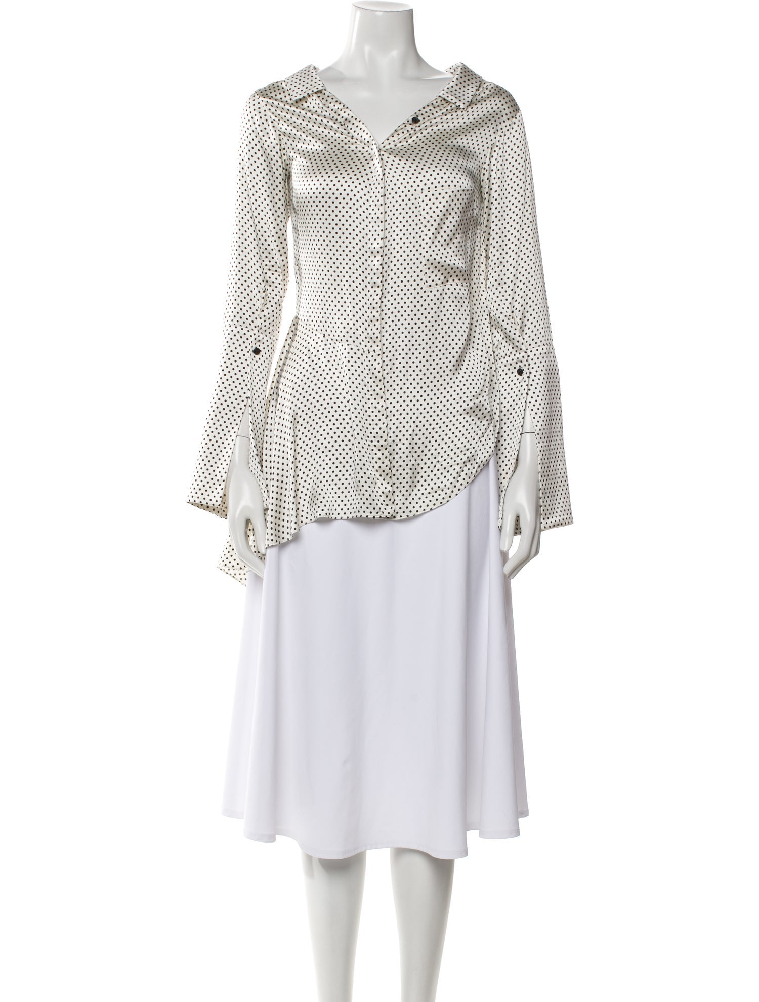 Hellessy Polka Dot Print V-Neck Button-Up Top