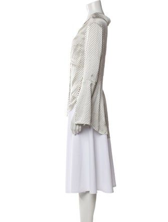 Hellessy Polka Dot Print V-Neck Button-Up Top