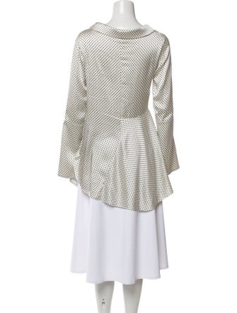 Hellessy Polka Dot Print V-Neck Button-Up Top