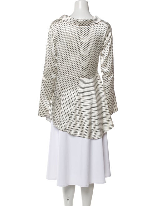 Hellessy Polka Dot Print V-Neck Button-Up Top