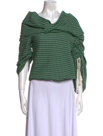 Hellessy Printed Cowl Neck Crop Top