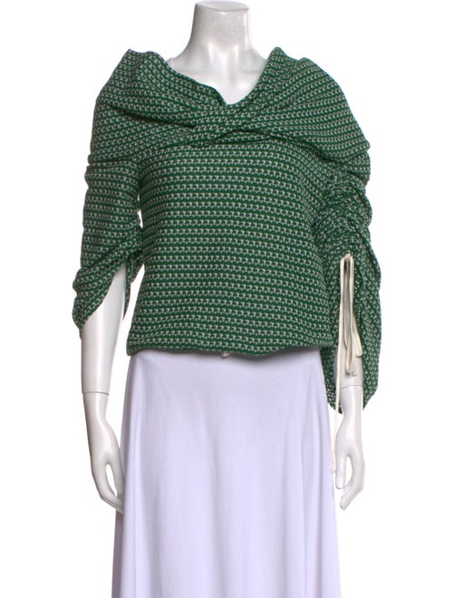 Hellessy Printed Cowl Neck Crop Top