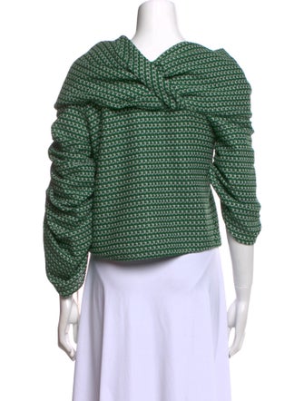 Hellessy Printed Cowl Neck Crop Top