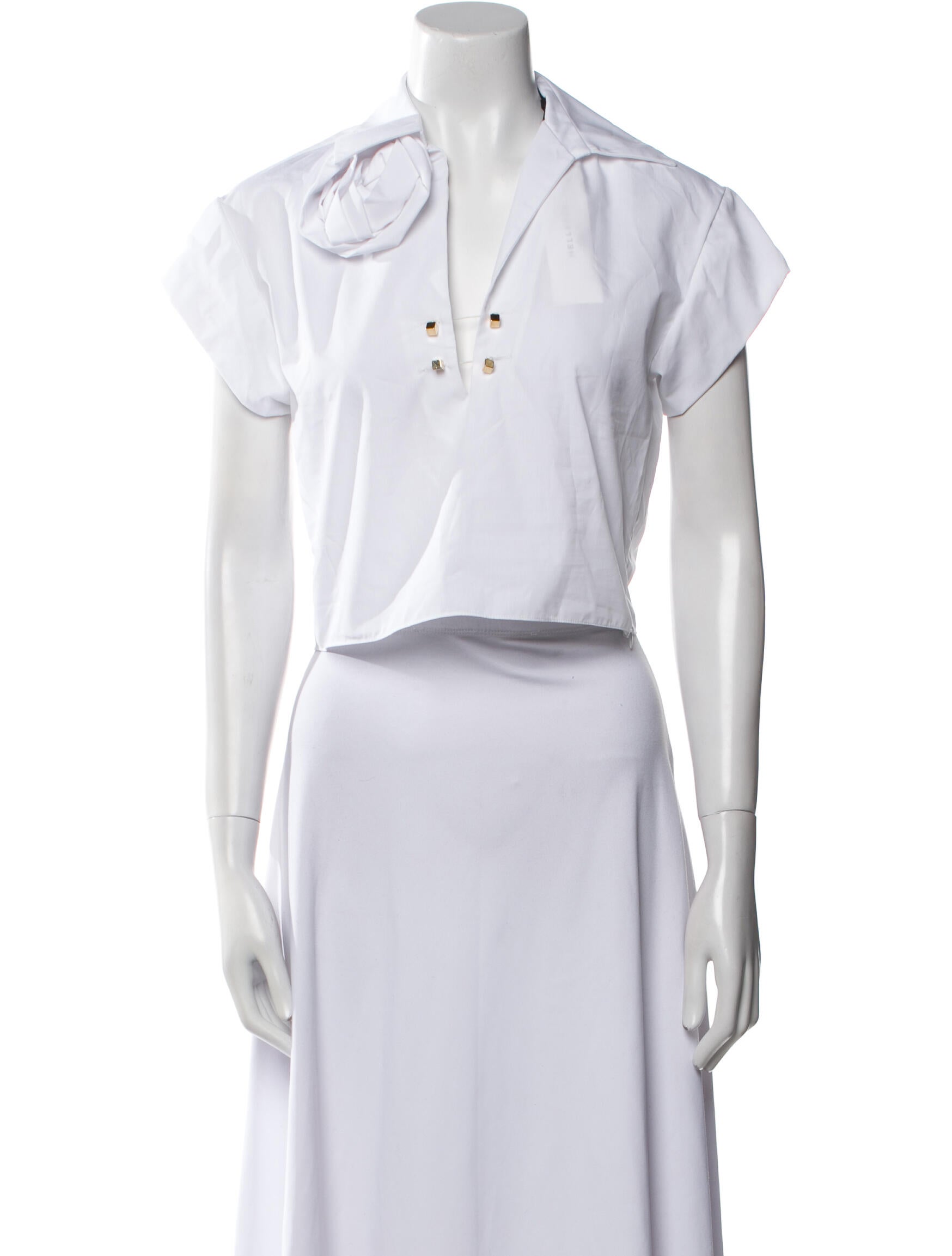 Hellessy V-Neck Short Sleeve Crop Top w/ Tags