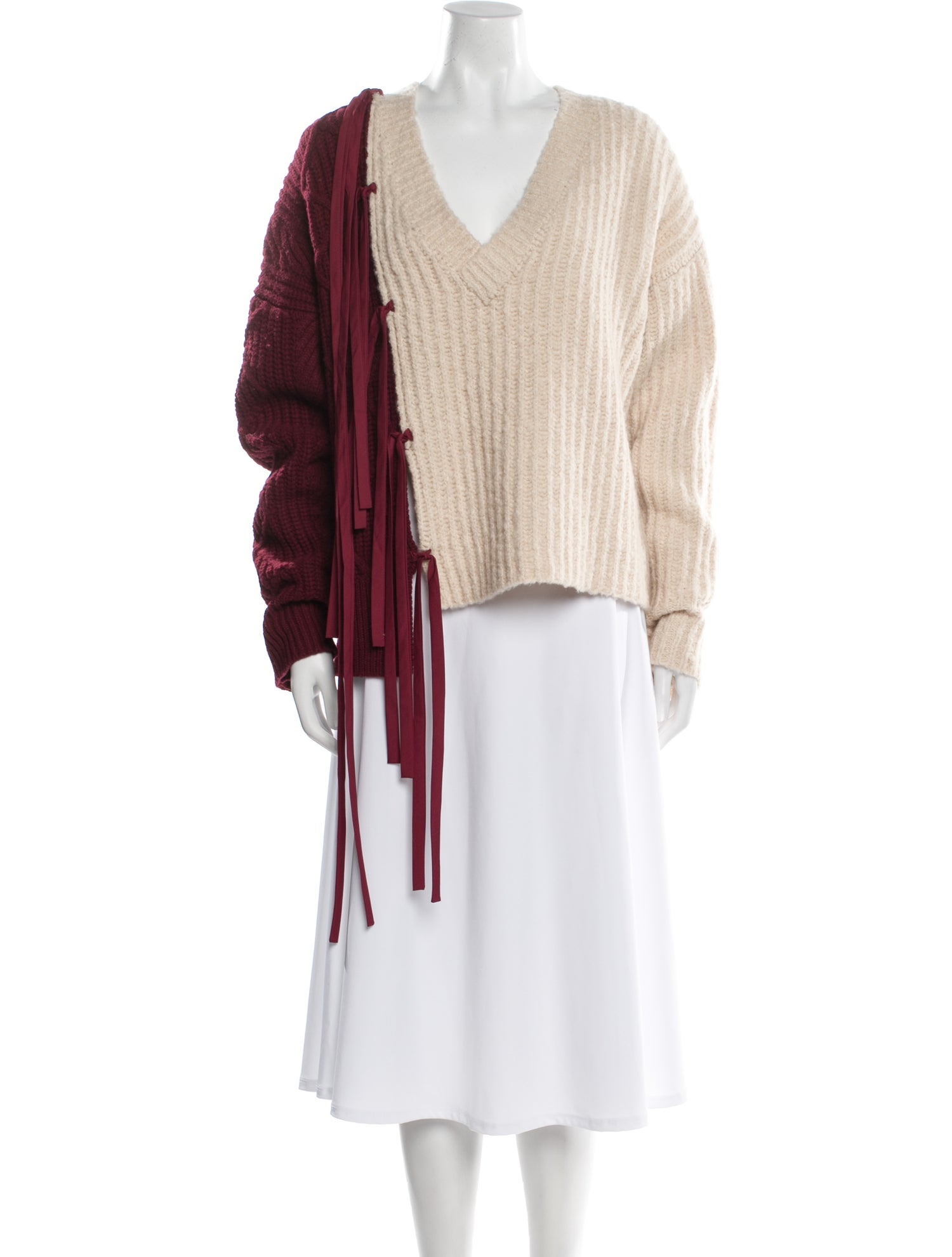 Hellessy Wool Colorblock Pattern Sweater