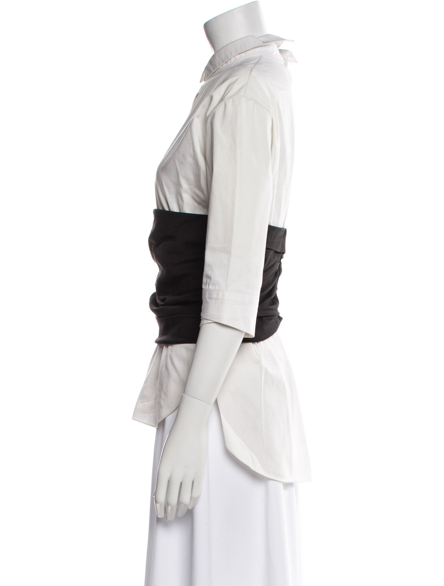 Hellessy Three-Quarter Sleeve Button-Up Top