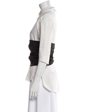 Hellessy Three-Quarter Sleeve Button-Up Top