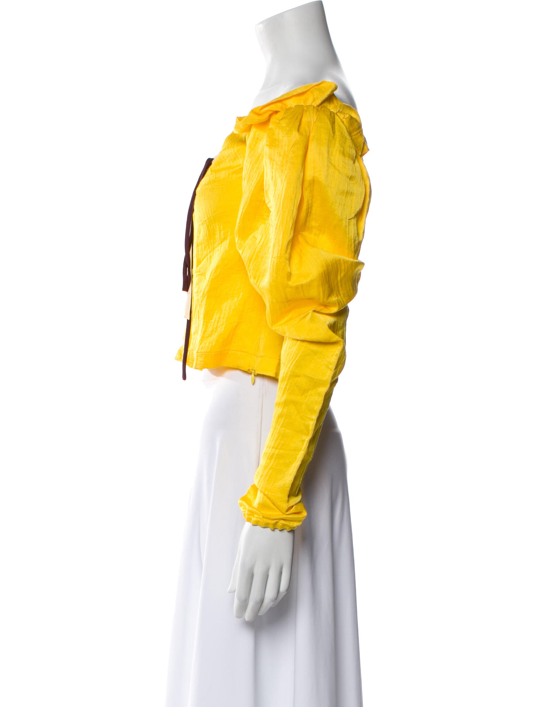 Hellessy Linen Off-The-Shoulder Crop Top