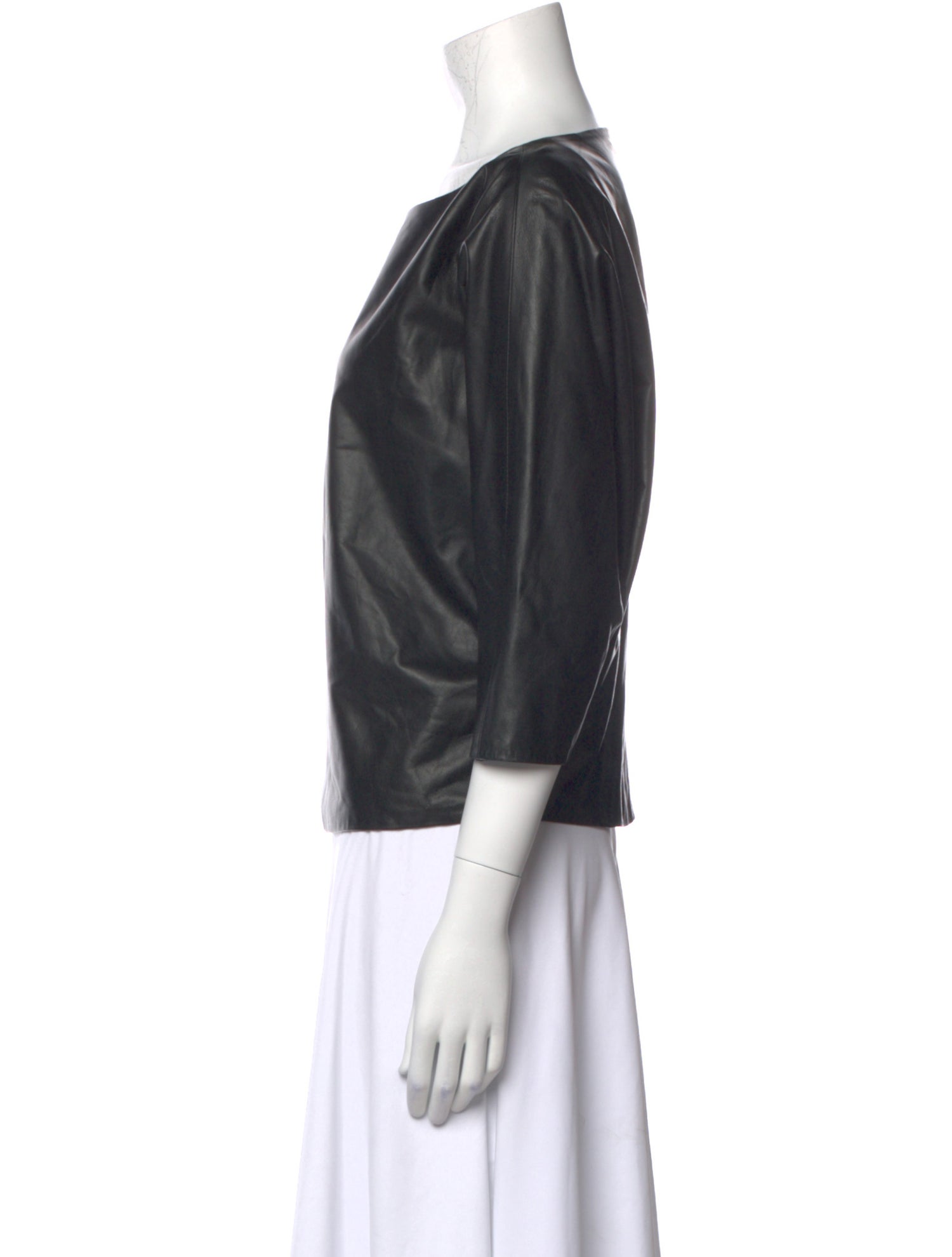 Hellessy Lambskin Bateau Neckline Blouse