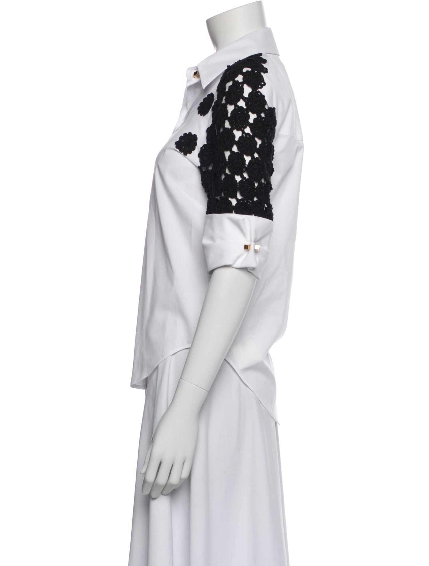 Hellessy Three-Quarter Sleeve Button-Up Top