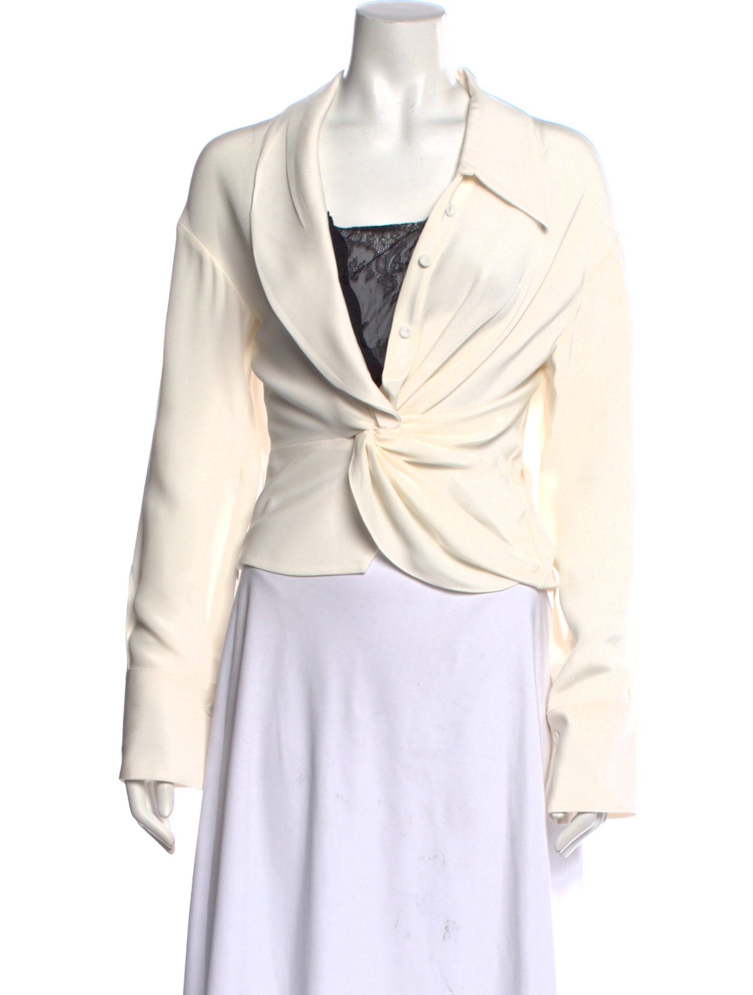 Hellessy Silk Cowl Neck Crop Top