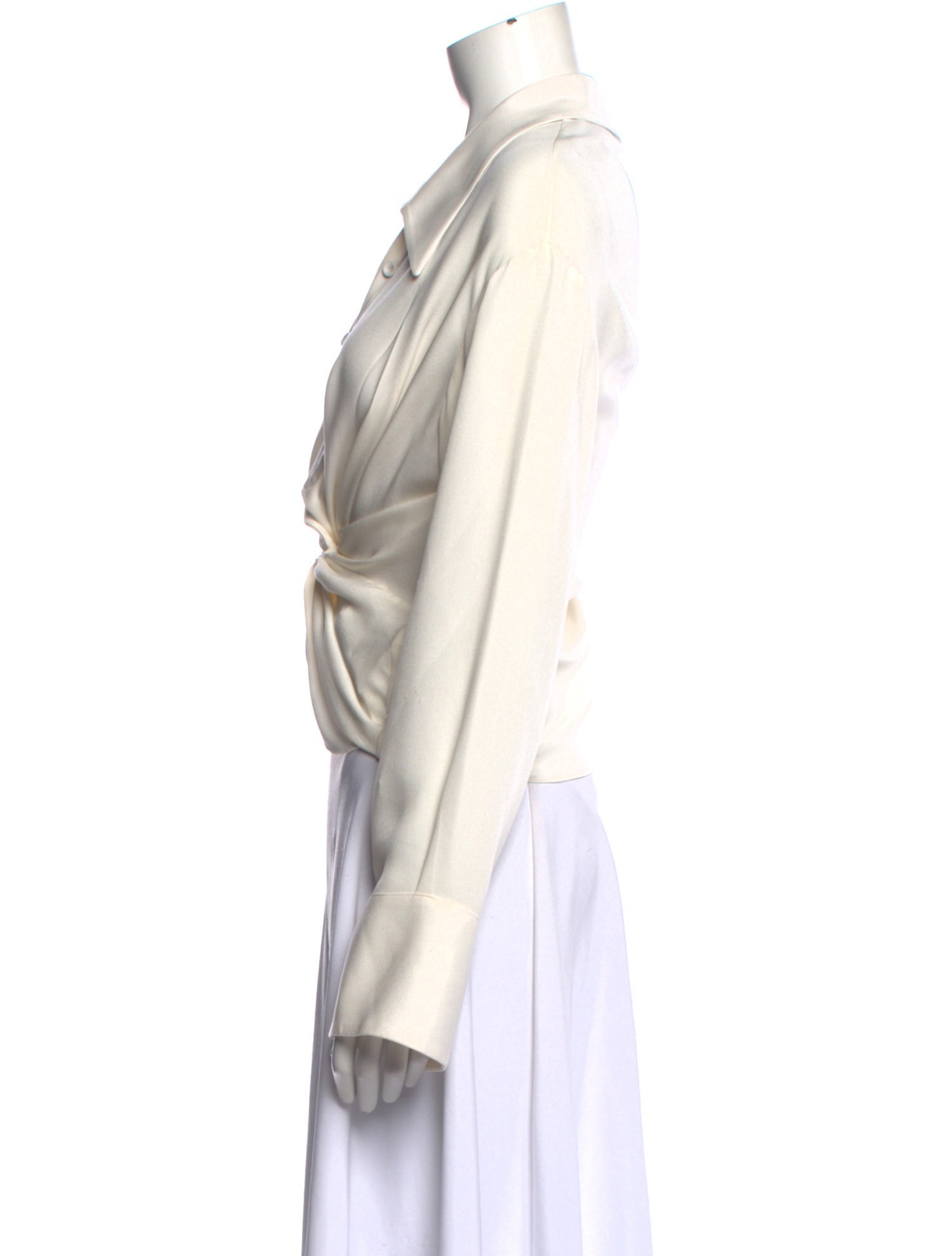 Hellessy Silk Cowl Neck Crop Top