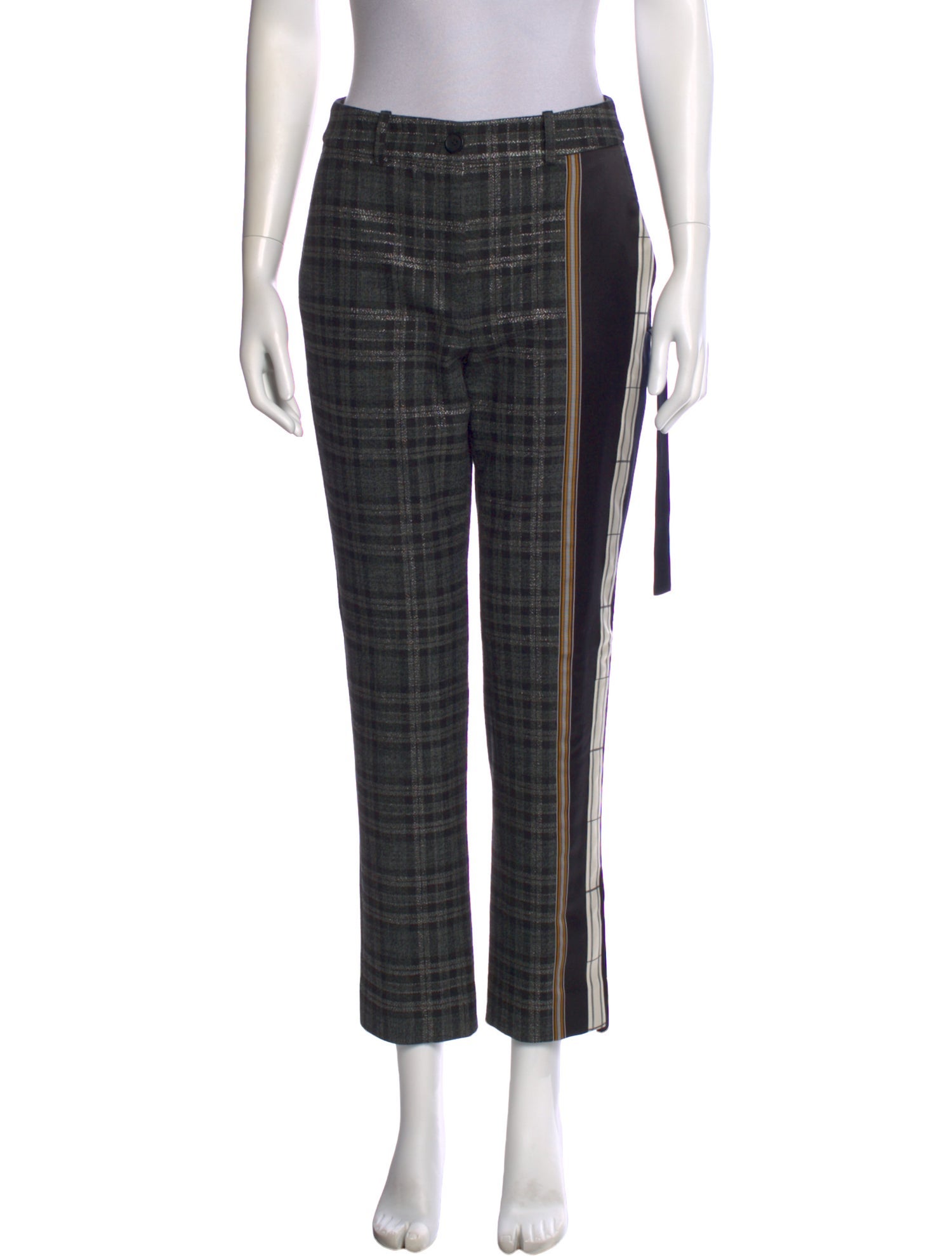 Hellessy Plaid Print Straight Leg Pants