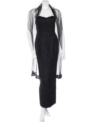 Helen Morley Strapless Lace Dress