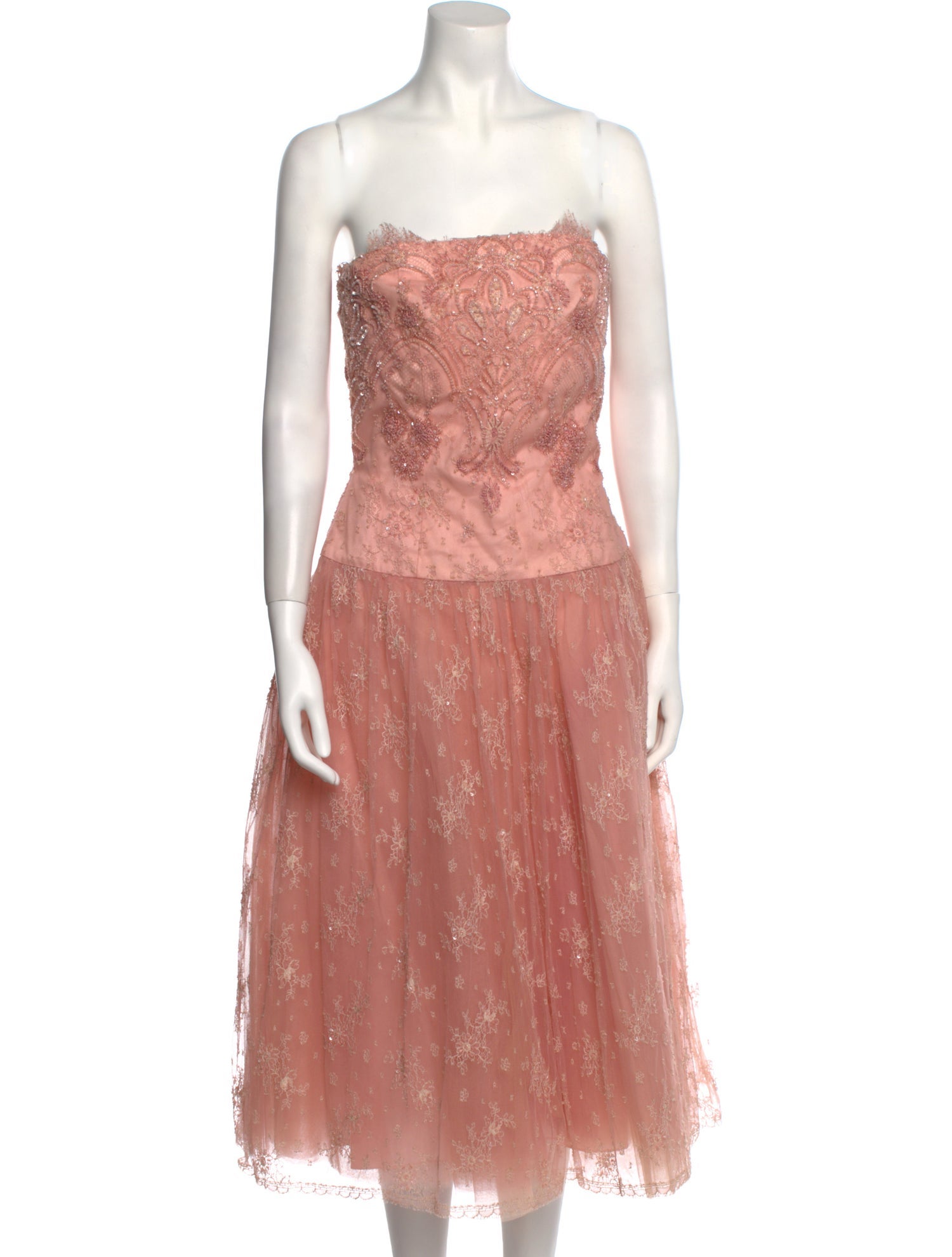 Helen Morley Lace Pattern Knee-Length Dress