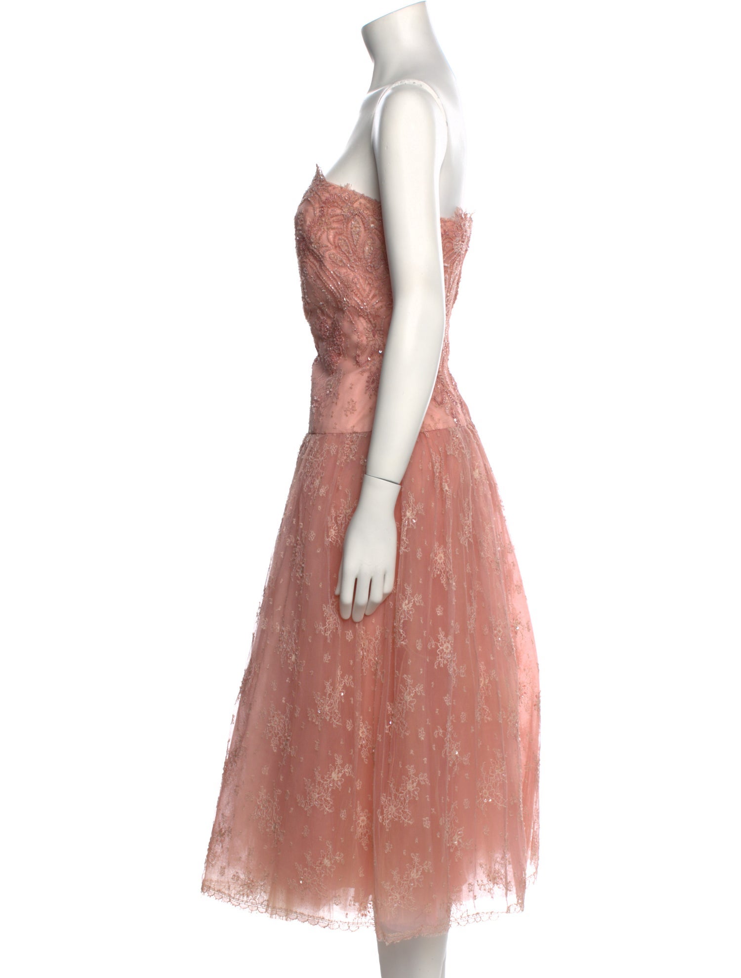 Helen Morley Lace Pattern Knee-Length Dress