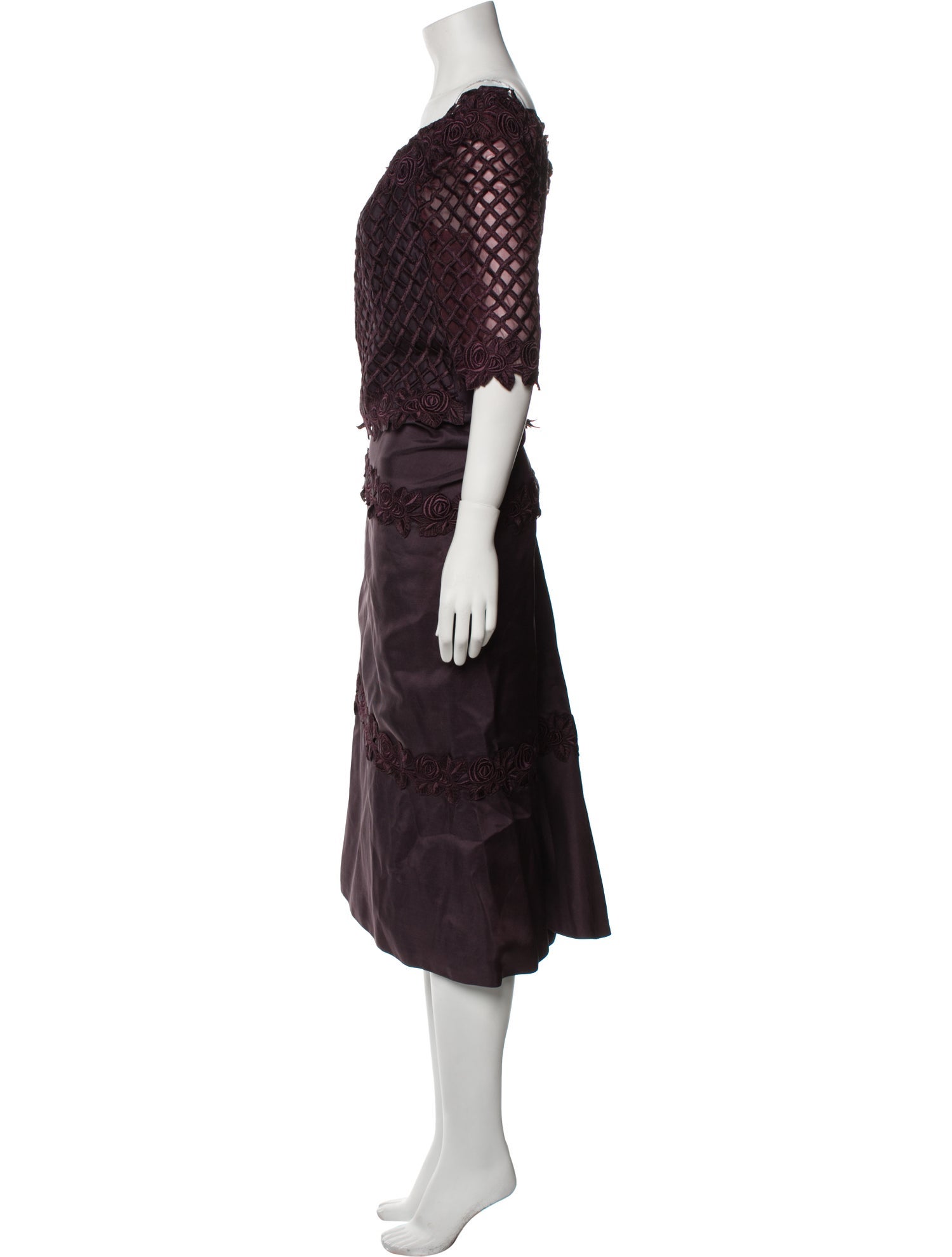 Helen Morley Lace Pattern Midi Length Dress