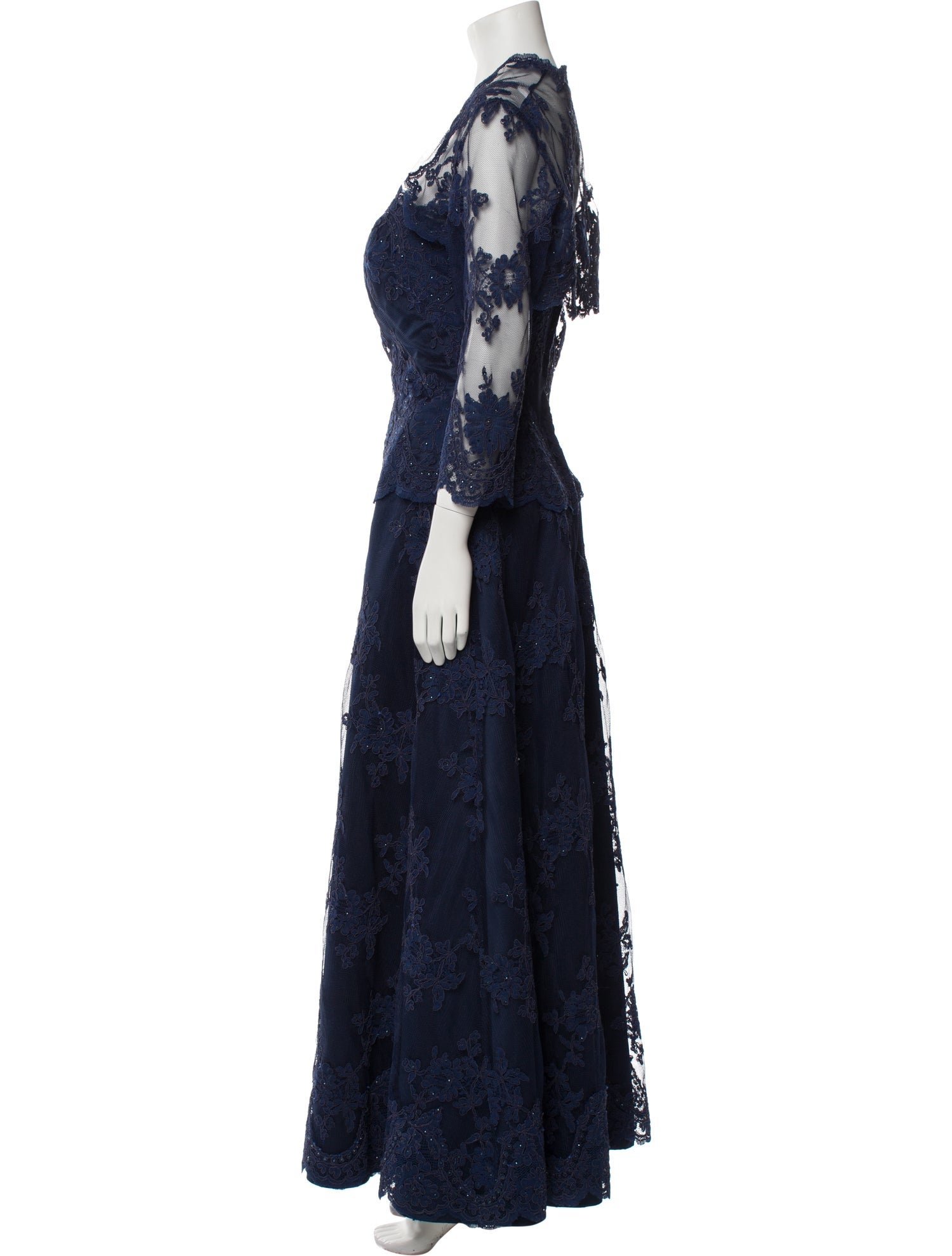 Helen Morley Lace Pattern Long Dress