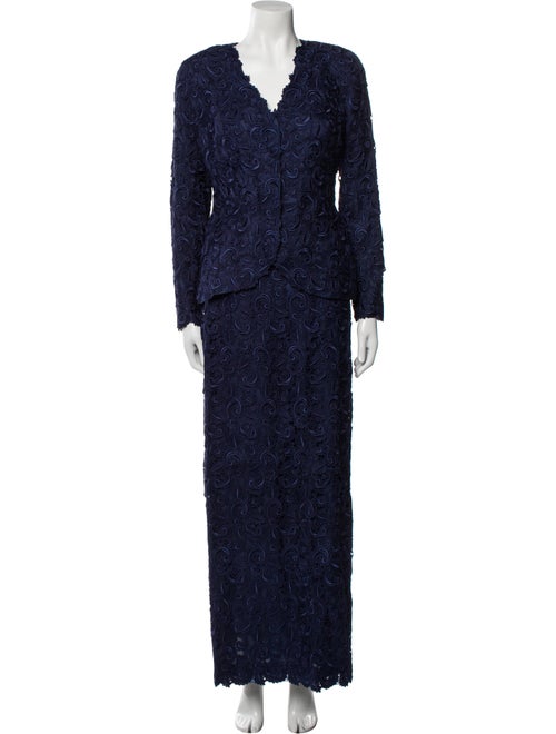 Helen Morley Silk Lace Pattern Skirt Suit