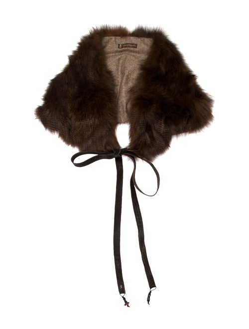 Henry Beguelin Shearling Shawl Brown