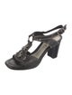 Henry Beguelin Leather Crystal Embellishments T-Strap Sandals