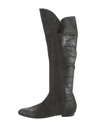 Henry Beguelin Suede Animal Print Boots