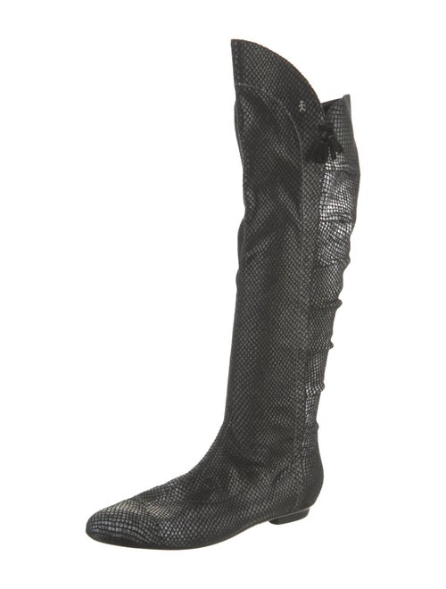 Henry Beguelin Suede Animal Print Boots