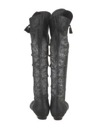 Henry Beguelin Suede Animal Print Boots