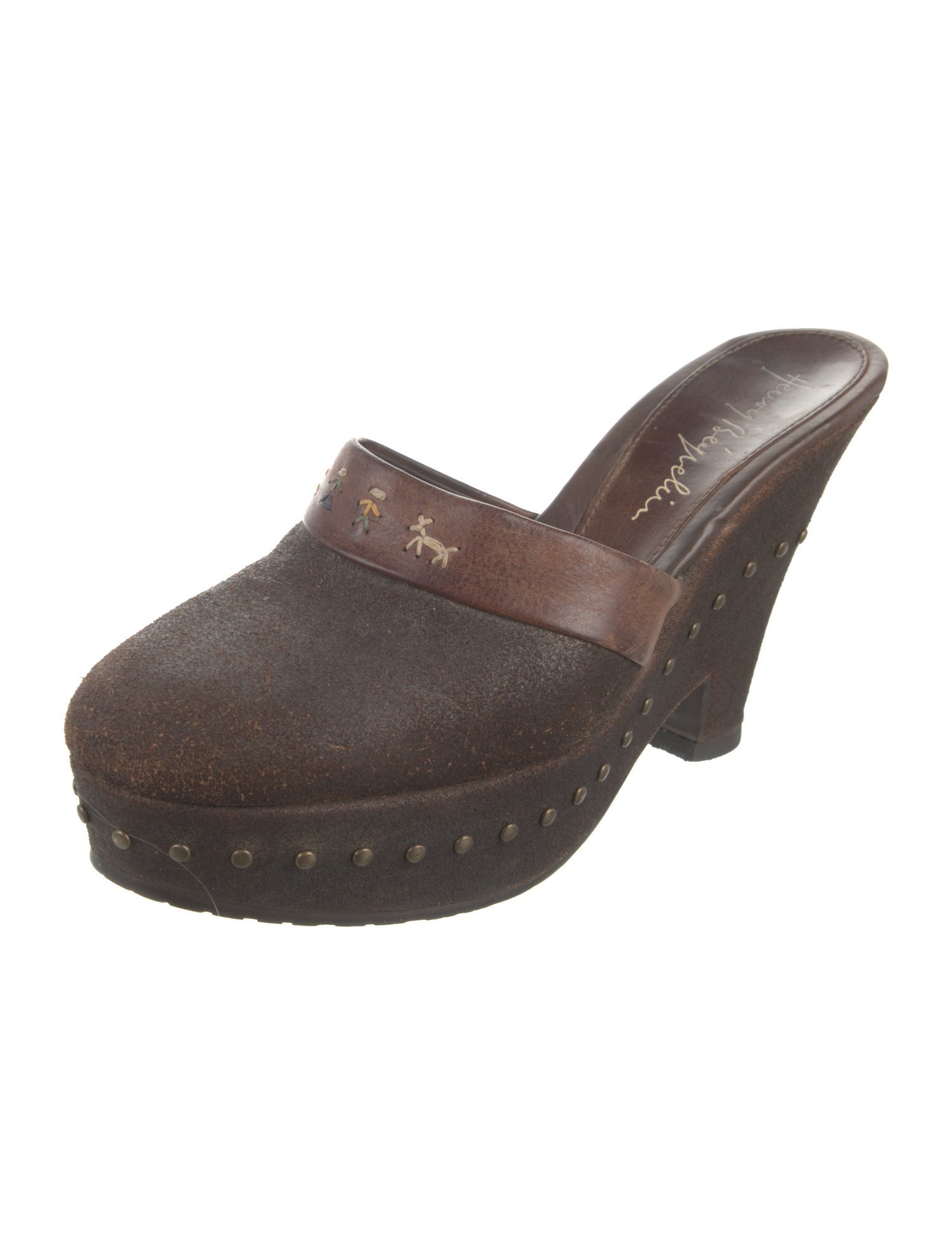 Henry Beguelin Suede Colorblock Pattern Mules