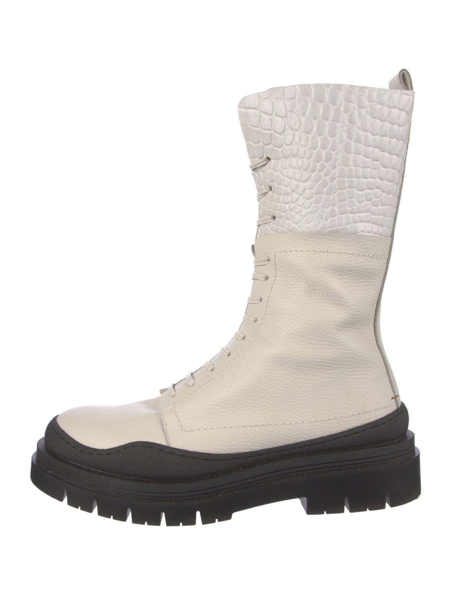 Henry Beguelin Leather Combat Boots