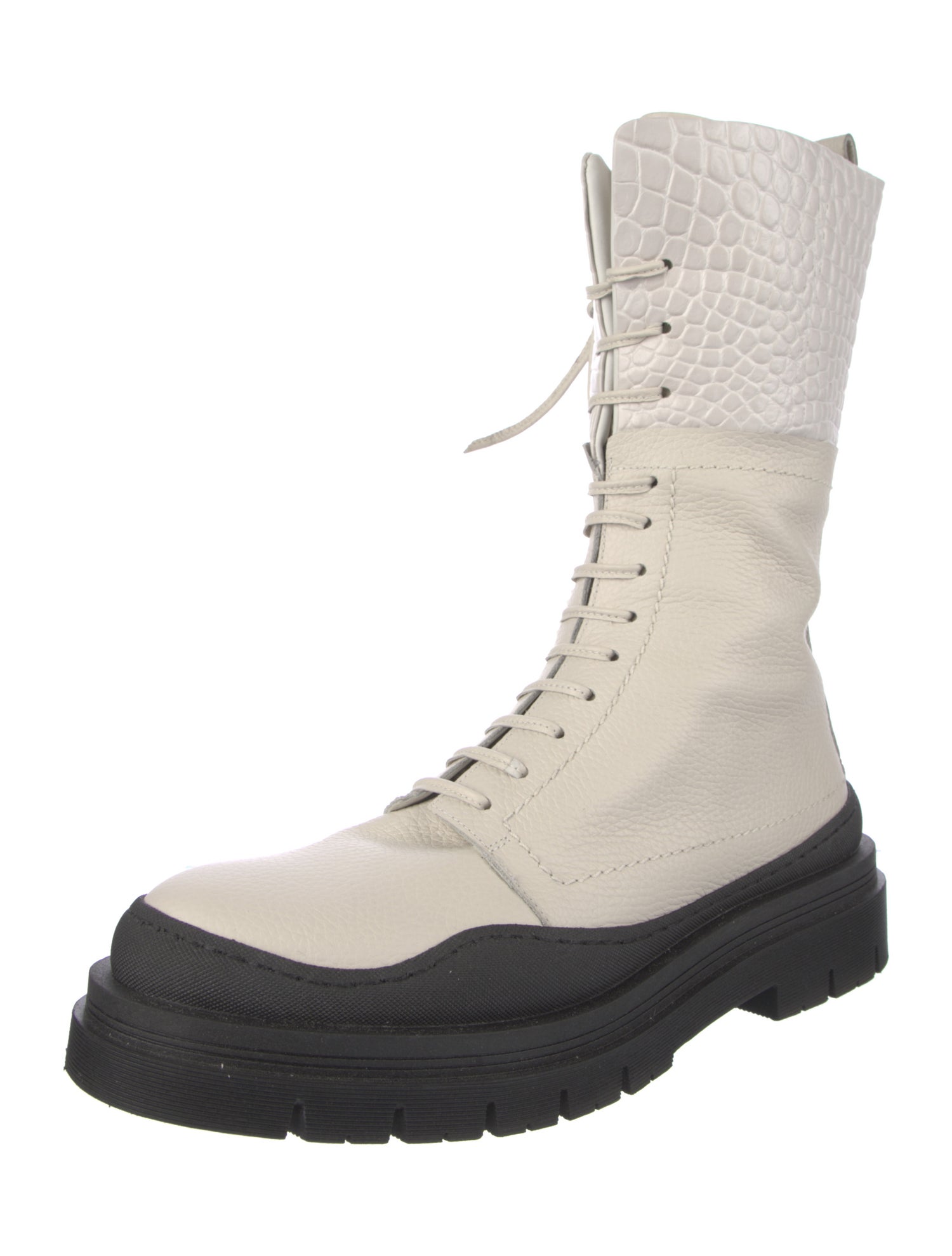 Henry Beguelin Leather Combat Boots