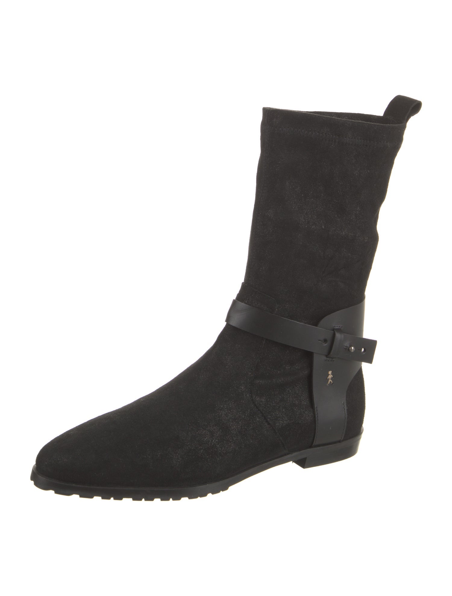 Henry Beguelin Suede Leather Trim Embellishment Moto Boots