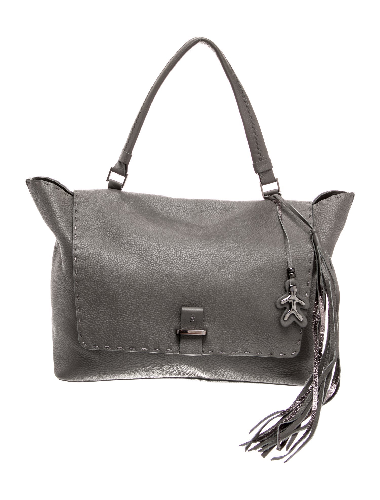 Henry Beguelin Embossed Leather Top Handle Bag