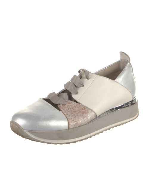 Henry Beguelin Leather Colorblock Pattern Sneakers