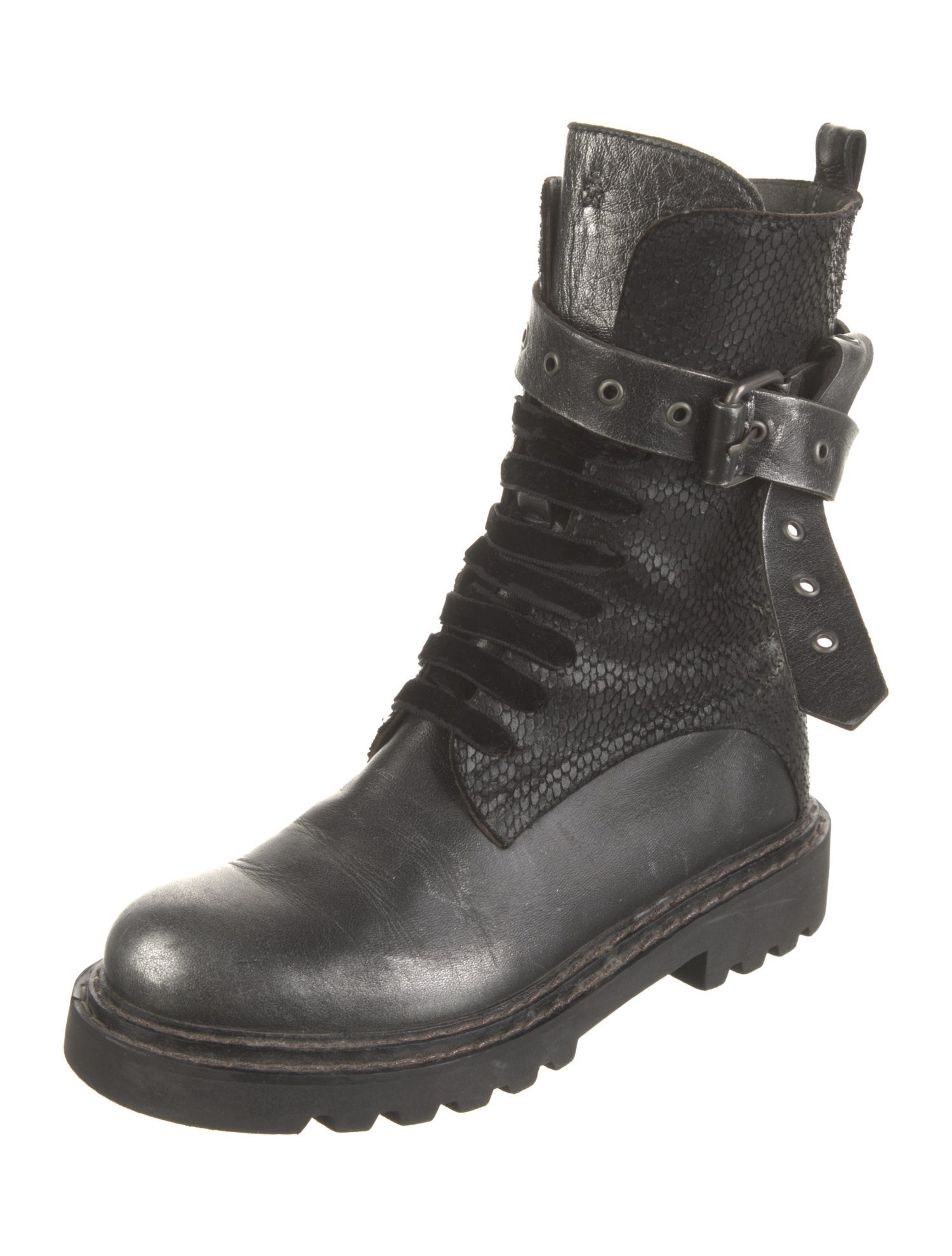 Henry Beguelin Leather Combat Boots