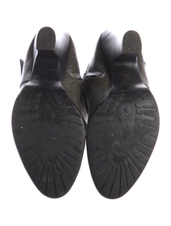 Henry Beguelin Leather Colorblock Pattern Moto Boots