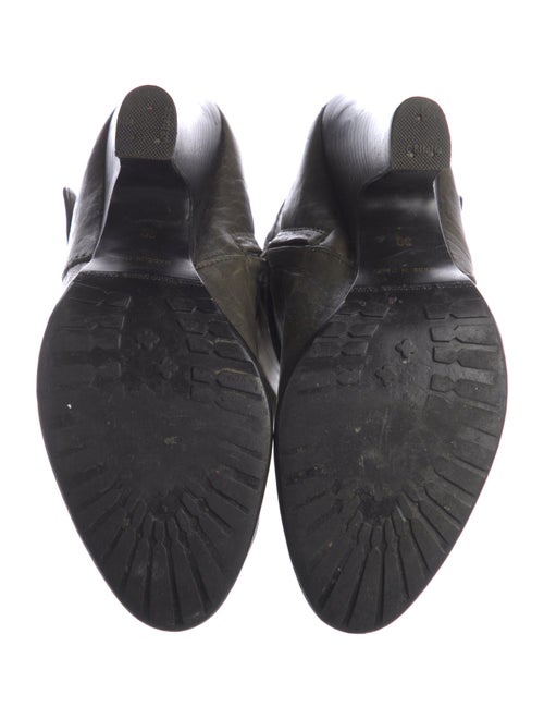 Henry Beguelin Leather Colorblock Pattern Moto Boots