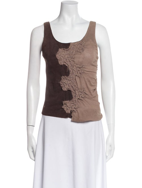 Henry Beguelin Leather Scoop Neck Top